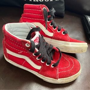 Vans Kids Red and White Sneakers